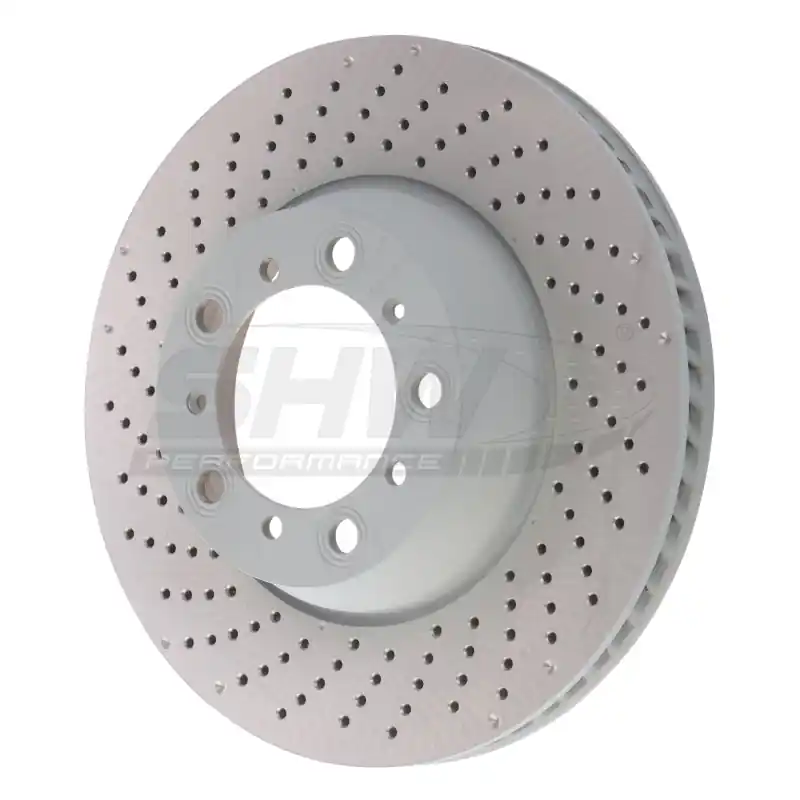 SHW 17-21 Porsche 911 Carrera 3.0L w/o Ceramic Brakes Left Rear Drilled MB Brake Rotor (9P1615601) Same Day Shipping