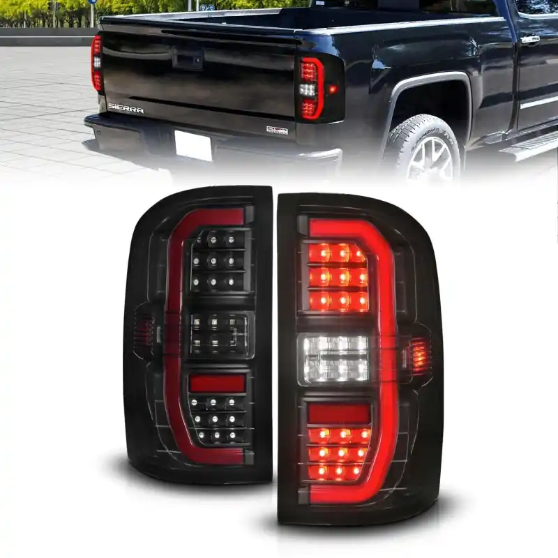 Sale ANZO 14-18 GMC Sierra 1500 Full LED Taillights Black Housing Smoke Lens (w/C Light Bars)