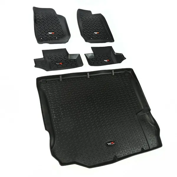 Authentic Rugged Ridge 12988.03 Floor Liners; Kit; Black; 2-Door; 11-17 Jeep Wrangler JK