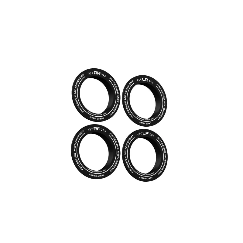 Crafted fifteen52 Holeshot RSR Center Ring - Corner Designation Set of Four - Black