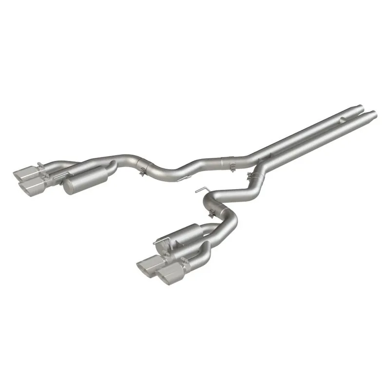 Original MBRP Armor Lite Race 3" Cat-Back Exhaust System w/ 4" Quad Polished Tips :: 2018-2023 Ford Mustang GT w/ Non-Active Exhaust