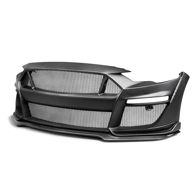 Direct From Manufacturer Anderson Composites Type-ST Fiberglass Front Bumper w/ Carbon Fiber Grille & Splitter :: 2018-2023 Ford Mustang w/ Type-ST Fenders