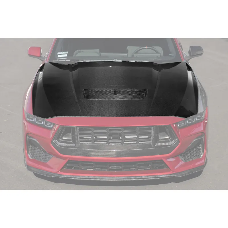 Luxury S650 Mustang Factory Style Hood w/ V1 Vent Insert, Carbon Fiber :: 2024-2026 Ford Mustang